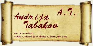 Andrija Tabakov vizit kartica